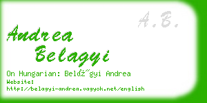 andrea belagyi business card